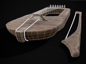 Worn Medieval Lyre 3D Модель