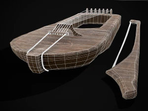 Lira Medieval Usada Modelo 3D