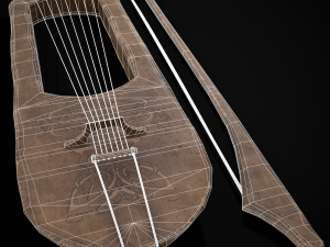 Worn Medieval Lyre 3D Модель