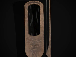 Lira Medieval Usada Modelo 3D