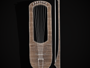 Worn Medieval Lyre 3D Модель