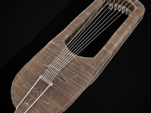 Worn Medieval Lyre 3D Модель