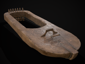 Worn Medieval Lyre 3D Модель
