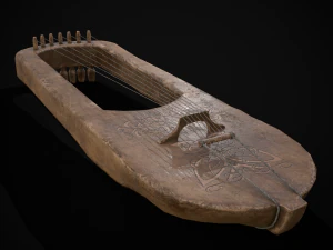 Lira Medieval Usada Modelo 3D