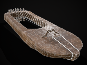 Worn Medieval Lyre 3D Модель