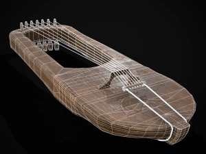 Lira Medieval Usada Modelo 3D