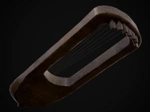 Lira Medieval Usada Modelo 3D