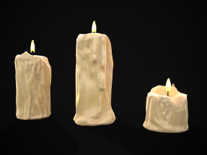 Old Melted Candles 3D 모델