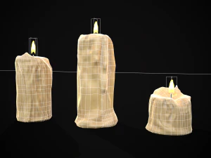 Old Melted Candles 3D Model