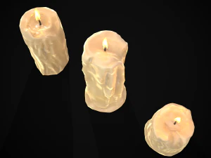 Old Melted Candles 3D Model