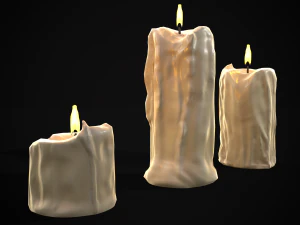 Old Melted Candles 3D Model