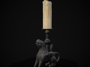 Bronze Chimera Candlestick 3D Model