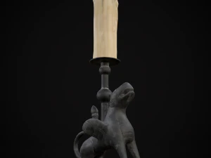 Bronze Chimera Candlestick 3D Model
