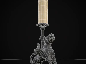 Bronze Chimera Candlestick 3D Model