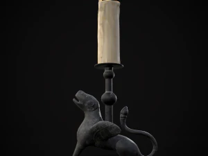 Bronze Chimera Candlestick 3D Model