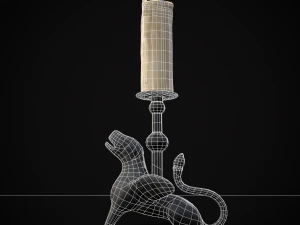 Bronze Chimera Candlestick 3D Model