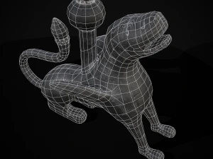 Bronze Chimera Candlestick 3D Model