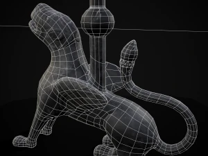 Bronze Chimera Candlestick 3D Model