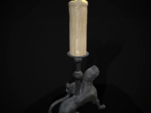 Bronze Chimera Candlestick 3D Model
