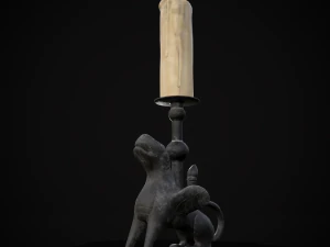Bronze Chimera Candlestick 3D Model
