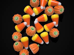 Halloween Candy Corn and Pumpkins 3D Модель