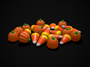 Halloween Candy Corn and Pumpkins 3D Модель