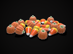 Halloween Candy Corn and Pumpkins 3D Модель