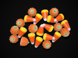 Halloween Candy Corn and Pumpkins 3D Модель