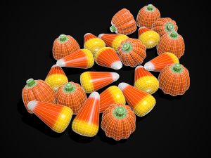 Halloween Candy Corn and Pumpkins 3D Модель