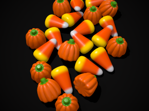 Halloween Candy Corn and Pumpkins 3D Модель