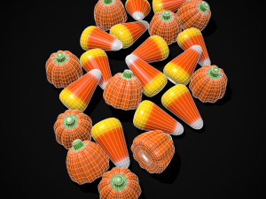Halloween Candy Corn and Pumpkins 3D Модель