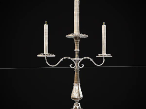 Ornamented Three Point Candelabra 3D Model