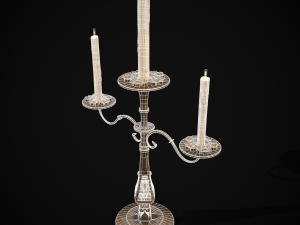 Ornamented Three Point Candelabra Model 3D