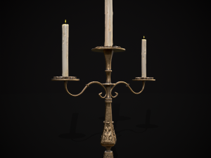 Ornamented Three Point Candelabra Model 3D