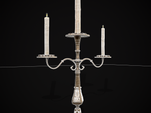 Ornamented Three Point Candelabra Model 3D
