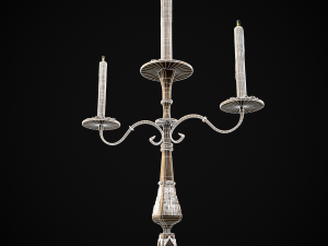 Ornamented Three Point Candelabra Model 3D
