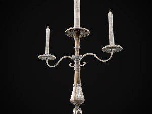 Ornamented Three Point Candelabra 3D Model