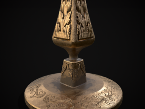 Ornamented Three Point Candelabra Model 3D
