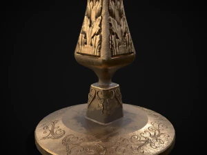 Ornamented Three Point Candelabra 3D Model