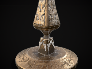 Ornamented Three Point Candelabra Model 3D