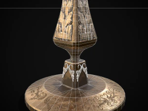 Ornamented Three Point Candelabra 3D Model
