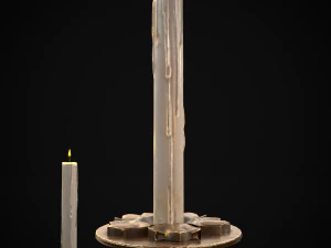 Ornamented Three Point Candelabra 3D Model