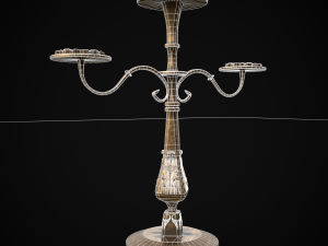 Ornamented Three Point Candelabra Model 3D