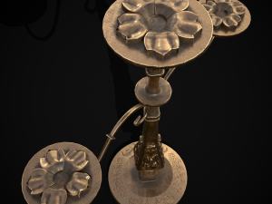 Ornamented Three Point Candelabra Model 3D