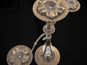 Ornamented Three Point Candelabra Model 3D