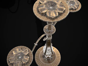 Ornamented Three Point Candelabra 3D Model