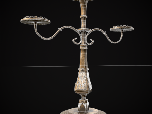 Ornamented Three Point Candelabra Model 3D