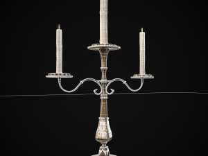 Ornamented Three Point Candelabra Model 3D