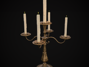 Ornamented Five Point Candelabra Modelo 3D