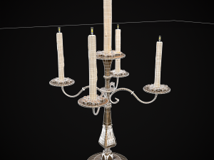 Ornamented Five Point Candelabra Modelo 3D